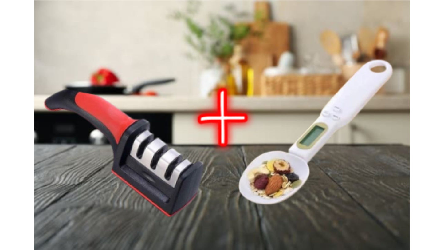 Combo afilador de cuchillos + cuchara gr